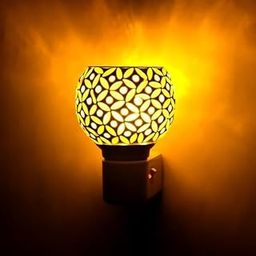 Kriviya Glass Kapoor Dani, Electric Camphor Diffuser Yellow Ceramic Electic Camphor Burne, Diffuser | Multipurpose Incense Aroma Dhoop Dani | Electrical Night Lamp for Home, Office (M-06)-image-15