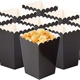 Black Popcorn Boxes Set of 36 Mini Paper Popcorn Favor Boxes,Open-Top Cardboard Popcorn Container for Party Supplies-picture-3
