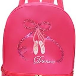 CALANDIS™ Ballet Dance Backpack Lightweight Girls Ballerina Bag for Travel Yoga Sports Rose Red-image-87