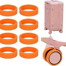 Luggage Wheel Protectors 8 Pack Silicone Covers for Suitcase Wheels (Orange)-40