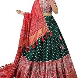 Women's Tussar Silk With Patola Print And Foil Work Lehenga cholis-picture-9