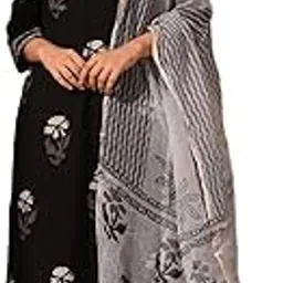 royal export Floral Printed Black Straight salwar suit set for woman || kurta sets for woman-picture-2