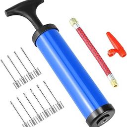 QWORK Ball Pump Set with 10 Needles, Flexible Hose, Nozzle, and Carry Pouch – Air Pump Ball Inflator Pump for Football, Soccer, Basketball, Volleyball, and Inflatable Equipment-image-1