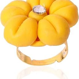 Handmade Porcelain Dough Flower Ring/for Women/Girls-image-28
