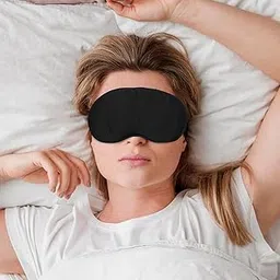 vintageware Vintageware® Eye Mask for Roleplay with Adjustable Strap Super Soft Sleeping Mask, Travelling Sleeping Mask Blindfold For Honeymoon (Black)-picture-0