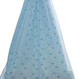 Sheer Mosquito Net Curtain, Blue and Yellow Gradient, Double Layer/Hanging Mosquito Net for Cradle/Swing/Jhula/Thottil/Jhoola with Side Straight Zip-Green (Design)-30