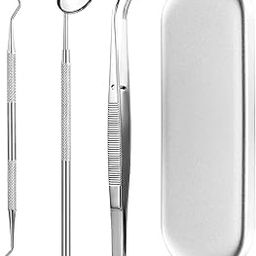 CoolShef 3Pcs Dental Kit with Case – Stainless Steel Plaque Remover for Teeth, Professional Teeth Cleaning Tools Including Dental Mirror, Tweezers & Probe for Oral Care-28