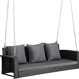 MJA FURNITURE Patio Outdoor Jhula Swing 3 Seater Without Stand for Balcony, Garden | Rattan & Wicker Hammock, Uyyala for Home | Outdoor Sofa Swing-picture-18