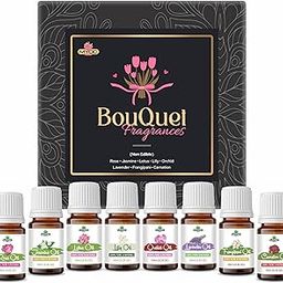 MYOC Bouquet Essential Oils Gift Set for Aroma, Candle Making, Soap Making, Bath Bombs, Diffusers | 10ml Pack of 8-28