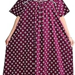 Plus Size Women Nighty Cotton Maxi Printed Jumbo Gown Size 5XL to 10XL-image-8