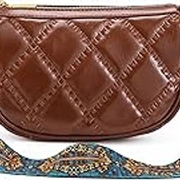 Quilted Crossbody Bag for Women, Adjustable Strap, Zipper Closure-image-1