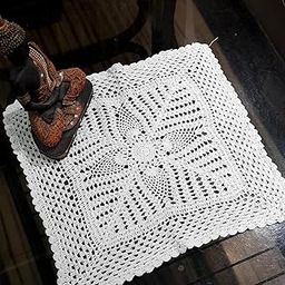 Handmade Crochet lace Table Placement 16 x 16 White Colour with Premium qualityby Raja lace-25