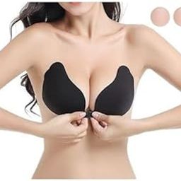 Sticky Bras for Women Push up Seamless Bra Sticky Boobs Bralettes for Women Strapless Bras Lift with Reusable Nipple Cover (Multicolour)(Pack of 1)-image-27