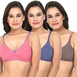 Women's Cotton Non-Padded Non-Wired Regular Bra (Pack of 3) for Women-picture-24