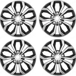 CARIZO Car Wheel Cover Caps Black and Silver 15 Inch Press Type Fitting Set of 4 Compatible with Volkswagen Polo (2010 to 2014)-image-7