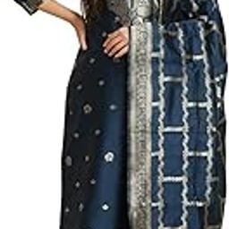 Women's Cotton Silk Jacquard Kurta Pant Set with Banarasi Silk Dupatta-picture-14