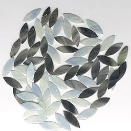 Sweven Art Mosaic Tiles,40x15mm Size Leaves, 3mm Thick, Grey & White Brushing Effect (Pack of 200Gms)-image-16
