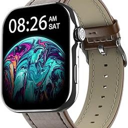 Noise ColorFit Ultra 3 Bluetooth Calling Smart Watch with Biggest 1.96" AMOLED Display, Premium Metallic Build, Functional Crown, Gesture Control with Leather Strap (Classic Dark Brown)-picture-0