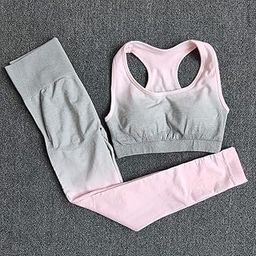 CALANDIS™ Women 2 Pieces Tracksuit Sports Bra Legging Pants Yoga Set Outfit L Pink | Womens Clothing-image-58
