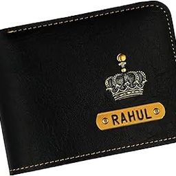Personalized Name with Charm on Leather Mens Wallet - Unique Birthday, Anniversary or Wedding Gift for Husband, Brother Employee or Colleagues [Assorted Color, Pack of 1]-image-98