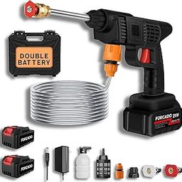 Forcado Cordless Portable Wireless Pressure Washer Gun 48V 12000mah High Pressure Water Gun for Car Wash Bike Washing Cleaning| Adjustable Nozzle and 5M Hose Pipe | Double_Battery-image-65