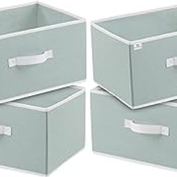 Heart Home Multipurposes Rectangular Flodable Storage Box, Drawer Storage and Cloth Organizer, Pack of 4 (Grey)-HS40KUBMART23898-11