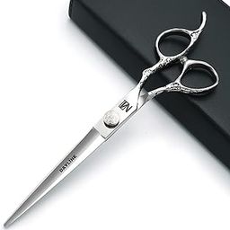 Dayline 7" Professional Salon Shears Hairdressing Scissors Haircut Human Silver Barber Scissors Japan 440c Steel Cutting Hair Scissors (7 inch)-picture-54