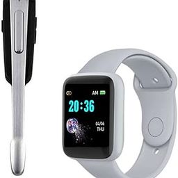 TechKing (Special with 12 Years Warranty HM1000 Wireless Bluetooth Headset, Bluetooth D20 SmartWatch with Heart Rate & Blood Pressure, Sleep Monitor(Grey)-7