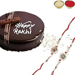 Froscentra Rakhi Gift | 500g Chocolate Cake | 2 Rakhi Beads For Brother | SameDayNextDay Delivery-image-7