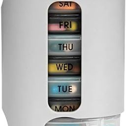 Pill Pro 7 Days Weekly Tablet Medicine Storage Organizer Box, Pill Organizer 7 Portable Tray Pill Box 4 Compartments Organize Medicine and Vitamins for Each day Storage Box/Pill Dispenser-19