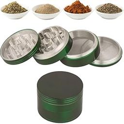 Herb Grinder/Crusher Green White 42mm - Aluminum Mill Grinder with Razor Sharp Teeth, Pollen Catcher, Magnetic Lid-image-29