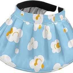 Sun Hat UV Protection Sun Visor Hat Foldable Women Topless Hat Beach Hat Popcorn Fluffy Light Blue-image-13