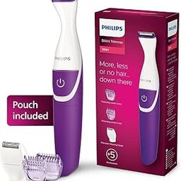 Philips Body Trimmer for Women, Skin Safe with Rounded Tips, 2in1 Trim or Shave, Hair Removal for Intimate Areas, Arms, Legs & Body, No Skin Irritation, Travel Friendly I 2 Year Warranty - BRT383/15-17