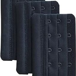 Women Pack of 3 Soft Comfortable 5 Hooks Bra Extender,2.3"x 3.7"-55