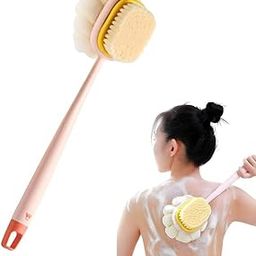 GOSHTI ENTERPRISE Shower Body Brush with Bristles and Loofah, Back Scrubber Mesh Sponge with Curved Long Handle for Skin Exfoliating Bath, Massage Bristles Suitable for Men and Women-image-21