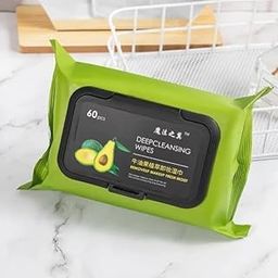 TYAGY Fresh Clean Glow makeup remover wipes 60 pcs Wet for Face Avocado plant extract-Super Soft Face with Gentle Cleansers Refreshing Soothing Hydrating-image-46