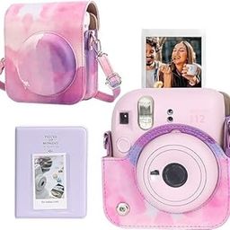 ZENKO Instant Mini 12 Case, Camera Case Compatible with Fuji/Film Insta*x Mini 12 Instant Camera,PU Leather Mini 12 Carry Bag & 64 Pocket Insta*x Album (Dreamy Cloud)-picture-24