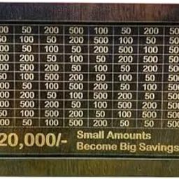 Wooden Money Saving Box with Grid Chart, 20,000 Target Savings Tracker, Small Amounts Display-image-26