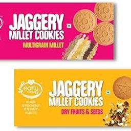 Early Foods Assorted - Dry Fruit & Multigrain Millet Jaggery Cookies, 2 X 130 g | Sugarfree cookies | snacks for kids-image-24