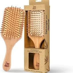 Imeco Wooden Paddle Brush for Women & Men | Bamboo Hair Brush Comb with Bristles for Hair Growth | Detangling Hair Styling Blow Drying Non Static-image-24