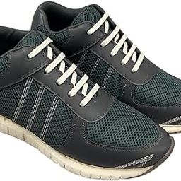 Height Increasing Dark Grey Leather/Mesh Elevator Sports Shoes for Men with Guaranteed 3 Inch Height Increase-image-54