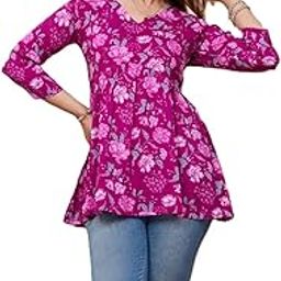 Women's Geometric Print Tunic Top, 3/4 Sleeve, V-Neck, Navy Blue and White-image-13