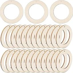 Haoser 30 Pcs Wooden Flat Rings 4 Inch – MDF Unfinished Wooden Circles for DIY Crafts, Kids Art Projects, Home Decor, Mandala Painting, Macrame Wreath Base, Classroom Activities, Craft Supplies-image-12