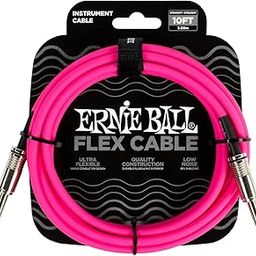 Ernie ball 6413 0FT Flex 1/4" TS Male Straight to Same Instrument Cable Pink-picture-29
