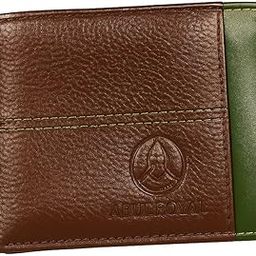 Men's Genuine Leather Wallet, Brown and Green, Bi-fold-image-83