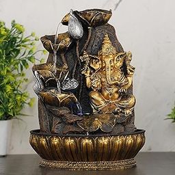 Global Grabbers Polyresin Table Top Indoor Outdoor Water Fall Fountain with LED Lights Home Decor Decoration Gift Gifting Items-GOL_BRO-SF9-(000)-image-93