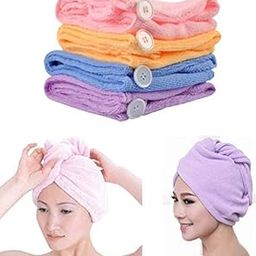 Tilak Venture® 100% Cotton Super Absorbent Quick Dry Head Wrap Turbie Towel for Women (Pack of 1)(Random Color)-34
