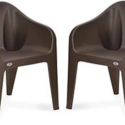 Nilkamal Eeezy Go Plastic Chair (Set of 2 Pcs) (Season Rust Brown)-8