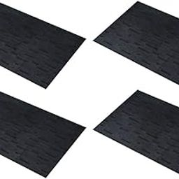 HEAVENGLOW 4pcs Vinyl Placemats Coasters Vintage Tableware Picnic Mat Black-image-69
