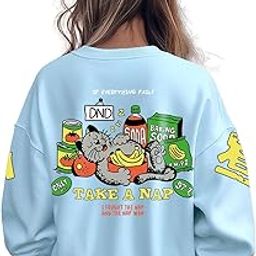 Women's Graphic Print Oversized Fit Full Sleeve Round Neck Fleece Sweatshirt-image-70
